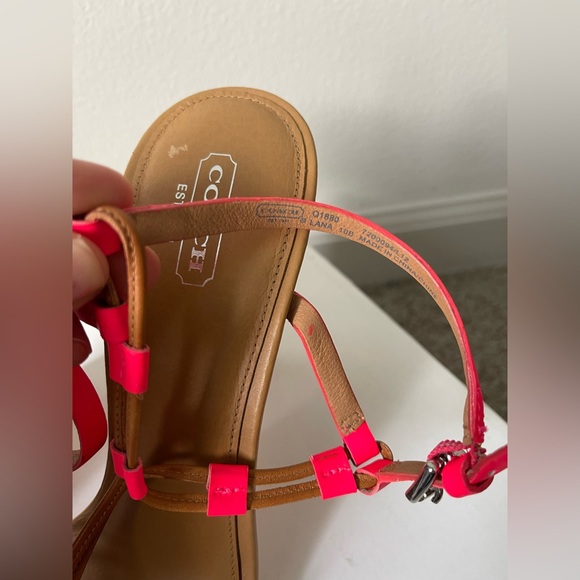 Coach LANA Elegant Strappy Sandal Pump Heel Shoe A0781 Pink/Ginger Size 10 - Picture 3 of 12